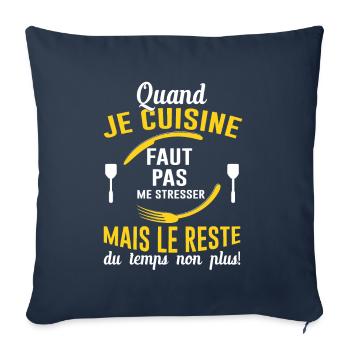 Cuisine Cuisinier Restaurant Cadeau Cuisinière Bbq - Housse de coussin décorative 45 x 45 cm - bleu marine - Devant