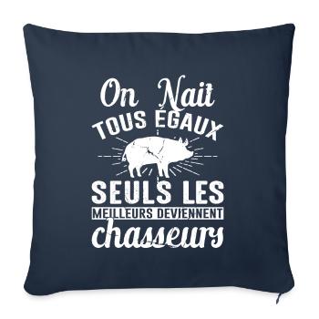 Les Meilleurs Deviennent Chasseurs Chasser Cadeau - Housse de coussin décorative 45 x 45 cm - bleu marine - Devant
