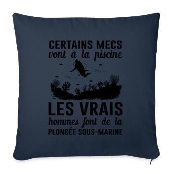 Les Vrais Hommes Font De La Plongée Sous-marine - Housse de coussin décorative 45 x 45 cm - bleu marine - Devant