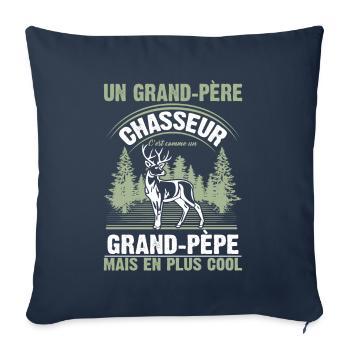 Grand-père Chasseur Chasser Cadeau Fête Des Pères - Housse de coussin décorative 45 x 45 cm - bleu marine - Devant