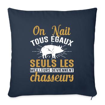 Les Meilleurs Deviennent Chasseurs Chasser Cadeau - Housse de coussin décorative 45 x 45 cm - bleu marine - Devant