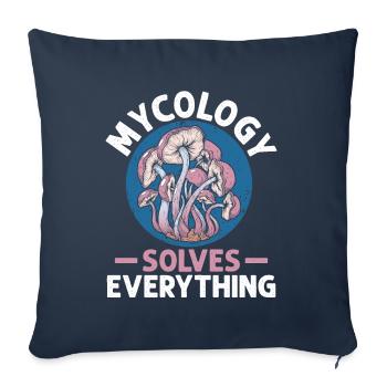 Mycologie Champignons Nature Forêt Idée Cadeau - Housse de coussin décorative 45 x 45 cm - bleu marine - Devant