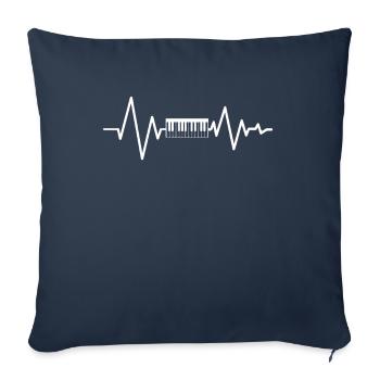 Heartbeat Piano Music Christmas Gift Idea - Sofa pillowcase 17,3'' x 17,3'' (45 x 45 cm) - navy - Front