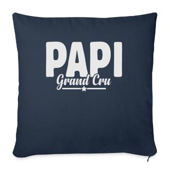Papi Grand Cru Anniversaire Cadeau De Noël Amour - Housse de coussin décorative 45 x 45 cm - bleu marine - Devant