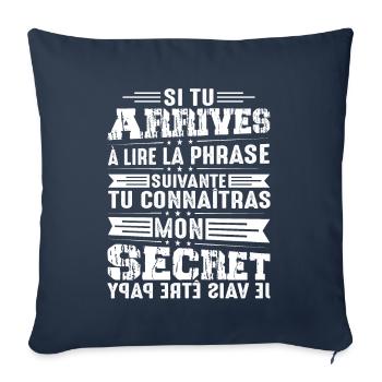 Je Vais Être Papy Annonce Grossesse Papi Grossesse - Housse de coussin décorative 45 x 45 cm - bleu marine - Devant