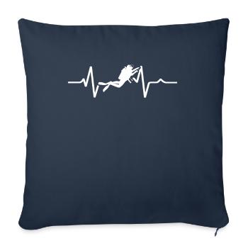 Diving Heartbeat Sport Gift Diving - Sofa pillowcase 17,3'' x 17,3'' (45 x 45 cm) - navy - Front