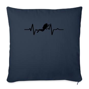 Diving Heartbeat Sport Gift Diving - Sofa pillowcase 17,3'' x 17,3'' (45 x 45 cm) - navy - Front