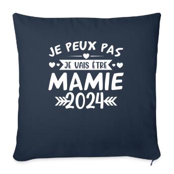 Mamie 2024 Cadeau Enceinte Maman Anniversaire Cool - Housse de coussin décorative 45 x 45 cm - bleu marine - Devant