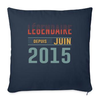 Légendaire Depuis Juin 2015 Anniversaire Cadeau - Housse de coussin décorative 45 x 45 cm - bleu marine - Devant