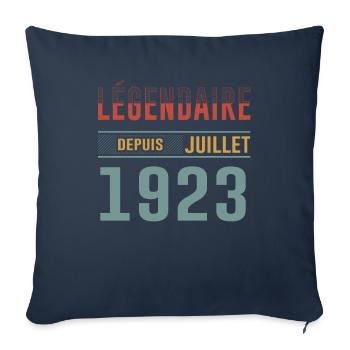 Légendaire Depuis Juillet 1923 Anniversaire Cadeau - Housse de coussin décorative 45 x 45 cm - bleu marine - Devant