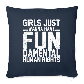 Les Filles Veulent Juste Avoir Des Droits Humains - Housse de coussin décorative 45 x 45 cm - bleu marine - Devant