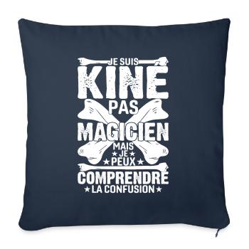 Je Suis Kiné Pas Magicien - Housse de coussin décorative 45 x 45 cm - bleu marine - Devant