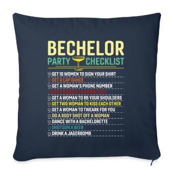 Checkliste für das Bechlor Festival - Sofakissenbezug 45 x 45 cm - Navy - Vorne