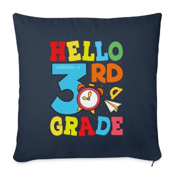 Hello 3rd Year - Sofa pillowcase 17,3'' x 17,3'' (45 x 45 cm) - navy - Front