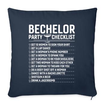 Checkliste für das Bechlor Festival - Sofakissenbezug 45 x 45 cm - Navy - Vorne