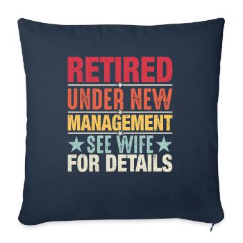 Retired under new management - Sofa pillowcase 17,3'' x 17,3'' (45 x 45 cm) - navy - Front