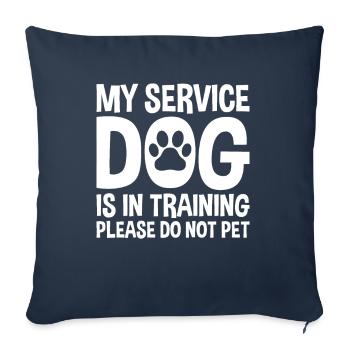 Mon Chien D'assistance Est En Formation - Housse de coussin décorative 45 x 45 cm - bleu marine - Devant