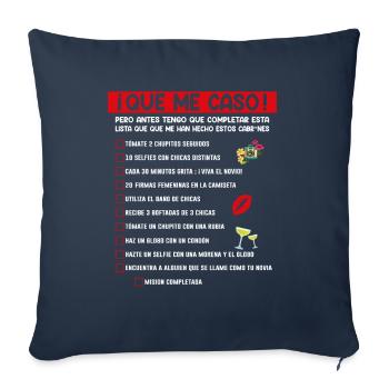 Liste De Demandes De Mariage Pour Les Mariés - Housse de coussin décorative 45 x 45 cm - bleu marine - Devant