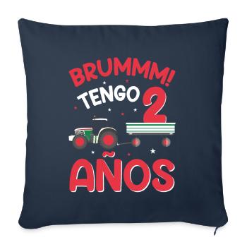 Brummm J'ai 2 ans - Housse de coussin décorative 45 x 45 cm - bleu marine - Devant