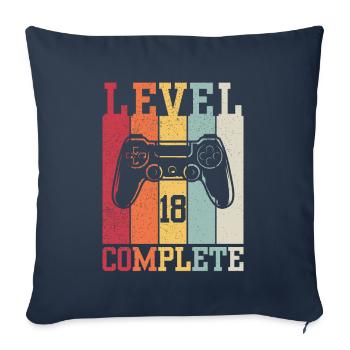 Level 18 Completed - Sofa pillowcase 17,3'' x 17,3'' (45 x 45 cm) - navy - Front