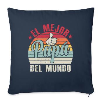 Meilleur Papa Du Monde - Housse de coussin décorative 45 x 45 cm - bleu marine - Devant