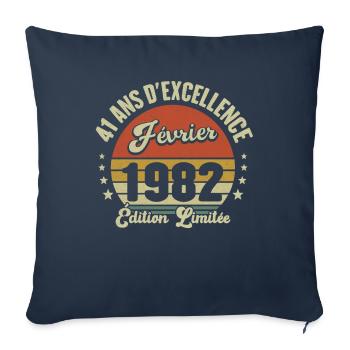 41 years February 1982 Anniversary Vintage Gift - Sofa pillowcase 17,3'' x 17,3'' (45 x 45 cm) - navy - Front