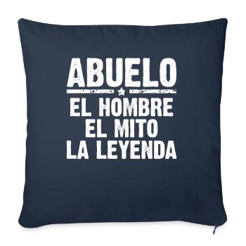 Papou l'homme le mythe la légende cadeau - Housse de coussin décorative 45 x 45 cm - bleu marine - Devant