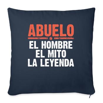 Papou l'homme le mythe la légende cadeau - Housse de coussin décorative 45 x 45 cm - bleu marine - Devant