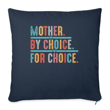 Mère Par Choix - Housse de coussin décorative 45 x 45 cm - bleu marine - Devant