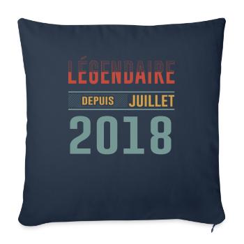 Juillet 2018 Anniversaire Idée Cadeau Vintage - Housse de coussin décorative 45 x 45 cm - bleu marine - Devant