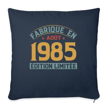 Fabriqué En Août 1985 Édition Limitée - Housse de coussin décorative 45 x 45 cm - bleu marine - Devant