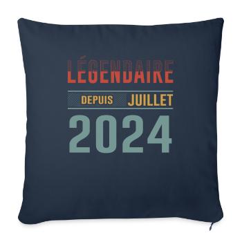 Légendaire Depuis Juillet 2024 Anniversaire Cadeau - Housse de coussin décorative 45 x 45 cm - bleu marine - Devant