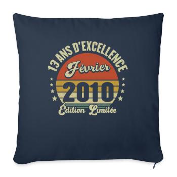 13 Ans D'excellence Février 2010 Édition Limitée - Housse de coussin décorative 45 x 45 cm - bleu marine - Devant