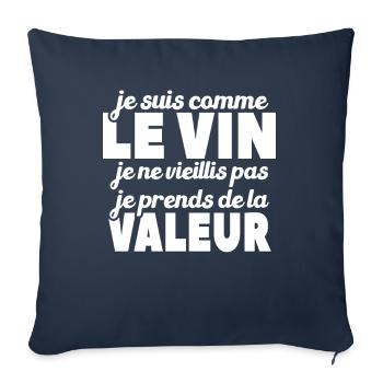Je Suis Comme Le Vin - Housse de coussin décorative 45 x 45 cm - bleu marine - Devant