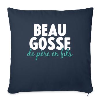 Beau Gosse De Père En Fils - Housse de coussin décorative 45 x 45 cm - bleu marine - Devant