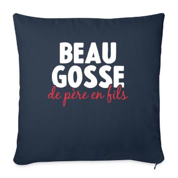 Beau Gosse De Père En Fils - Housse de coussin décorative 45 x 45 cm - bleu marine - Devant