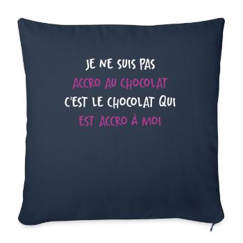 Le Chocolat Qui Est Accro À Moi - Housse de coussin décorative 45 x 45 cm - bleu marine - Devant