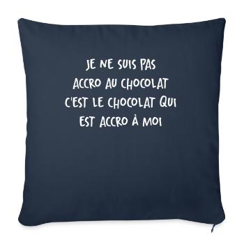Le Chocolat Qui Est Accro À Moi - Housse de coussin décorative 45 x 45 cm - bleu marine - Devant