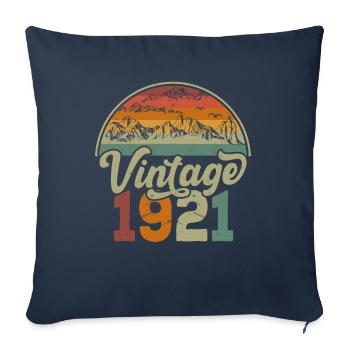 Vintage 1921 - Housse de coussin décorative 45 x 45 cm - bleu marine - Devant