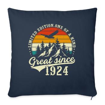 Unique En Son Genre Depuis 1924 - Housse de coussin décorative 45 x 45 cm - bleu marine - Devant