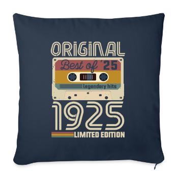 Anniversaire Vintage Idée Cadeau Original 1925 - Housse de coussin décorative 45 x 45 cm - bleu marine - Devant