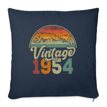 Vintage 1954 - Housse de coussin décorative 45 x 45 cm - bleu marine - Devant
