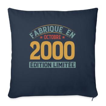 Hergestellt im Oktober 2000 limitierte Auflage - Sofakissenbezug 45 x 45 cm - Navy - Vorne