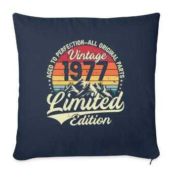 Vintage 1977 Limited Edition Birthday Gift - Sofa pillowcase 17,3'' x 17,3'' (45 x 45 cm) - navy - Front