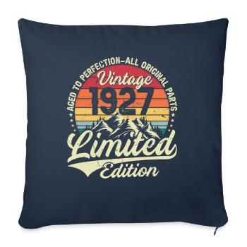 Cadeau D'anniversaire Vintage 1927 Édition Limitée - Housse de coussin décorative 45 x 45 cm - bleu marine - Devant
