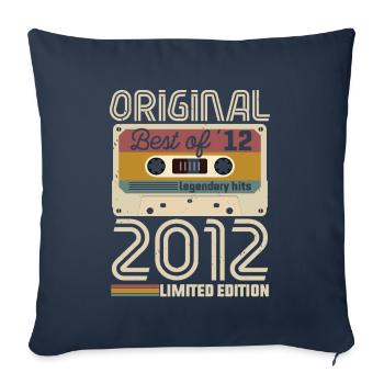 Vintage Geburtstag Original Geschenkidee 2012 - Sofakissenbezug 45 x 45 cm - Navy - Vorne