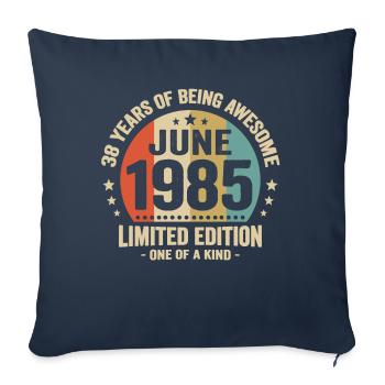 June 1985 38 years anniversary vintage gift idea - Sofa pillowcase 17,3'' x 17,3'' (45 x 45 cm) - navy - Front