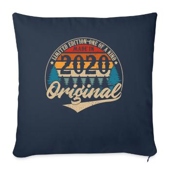 Idée Cadeau D Anniversaire Vintage Original 2020 - Housse de coussin décorative 45 x 45 cm - bleu marine - Devant