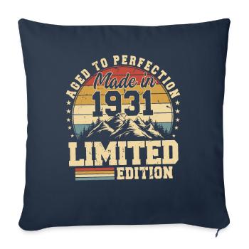 Perfekt gealtert Hergestellt 1931 - Sofakissenbezug 45 x 45 cm - Navy - Vorne