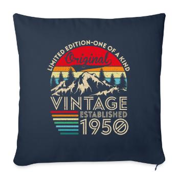 Original vintage established in 1950 anniversary - Sofa pillowcase 17,3'' x 17,3'' (45 x 45 cm) - navy - Front